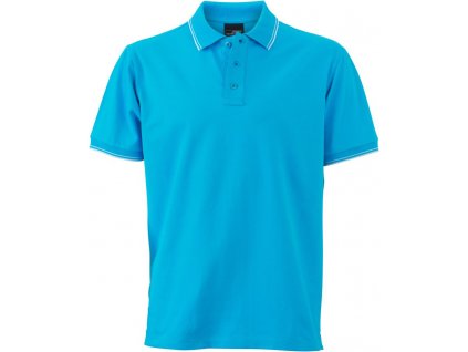 James & Nicholson | JN 986 Pánske piqué polo_02.0986 (Farba turquoise/white, Veľkosť S)