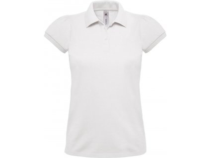 B&C | Heavymill /women Dámske piqué polo z ťažkej bavlny_01.046 (Farba white, Veľkosť XS)
