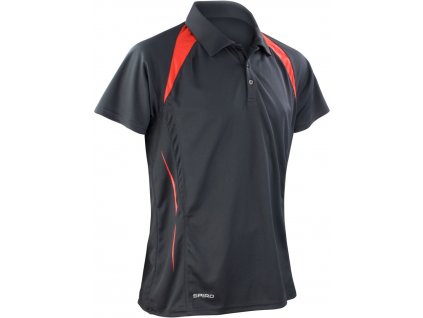 Spiro | S177M Pánske tímové piqué polo_29.177M (Farba black/red, Veľkosť S)