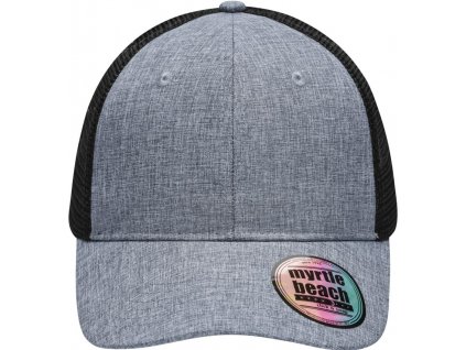 Myrtle Beach | MB 6244 6 panelová sieťovaná šiltovka_03.6244 (Farba grey melange/black, Veľkosť onesize)