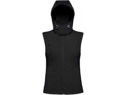 B&C | Hooded Softshell Gilet/women Dámska 3-vrstvová softhellová vesta_01.0939 (Farba black, Veľkosť XS)