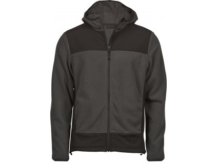 Tee Jays | 9124 Fleecová bunda s kapucňou "Mountain"_18.9124 (Farba asphalt/black, Veľkosť XS)