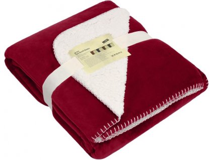 James & Nicholson | JN 955 Velúrová deka_02.0955 (Farba burgundy/natural, Veľkosť onesize)