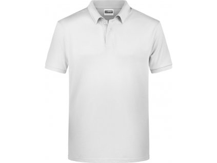 James & Nicholson | JN 8010 Pánske piqué polo z bio bavlny_02.801 (Farba white, Veľkosť S)