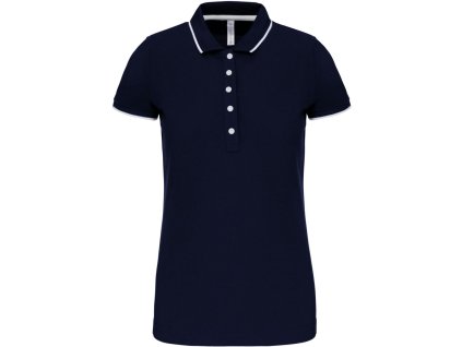 Kariban | K252 Dámske kontrastné piqué polo_20.K252 (Farba navy/white/red, Veľkosť XS)
