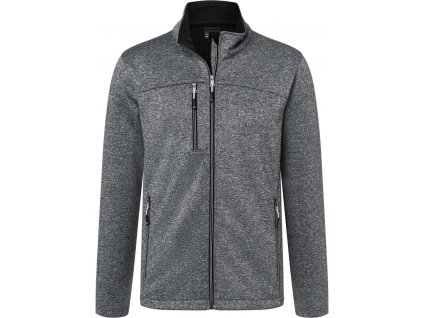 James & Nicholson | JN 1148 Pánska 2-vrstvová melanžová softshellová bunda_02.1148 (Farba dark melange/black, Veľkosť S)