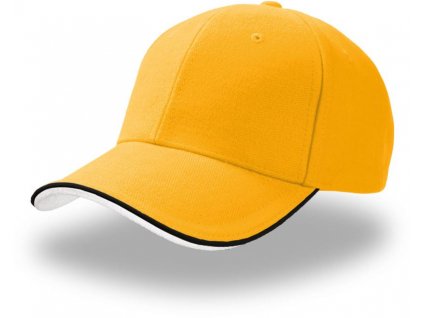 Atlantis | Pilot Piping Sandwich Ťažká brúsená 6 panelová sandwich šiltovka_33.0502 (Farba yellow/navy, Veľkosť onesize)