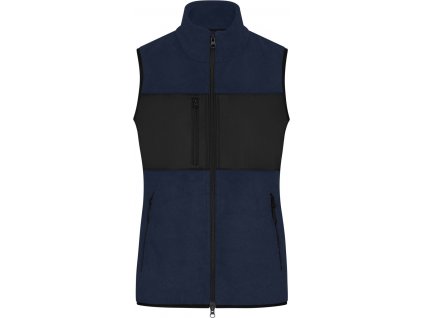 James & Nicholson | JN 1309 Dámska fleecová vesta_02.1309 (Farba navy/black, Veľkosť XS)