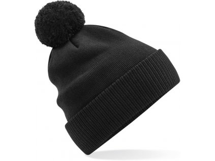 Beechfield | B450N Organická pletená čiapka s brmbolcom "Snowstar®"_53.450N (Farba black, Veľkosť onesize)