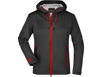 James & Nicholson | JN 1097 Dámska 3-vrstvová softshellová bunda_02.1097 (Farba black/red, Veľkosť S)