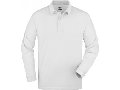 James & Nicholson | JN 22 Piqué polo s dlhým rukávom z ťažkej bavlny_02.0022 (Farba white, Veľkosť S)
