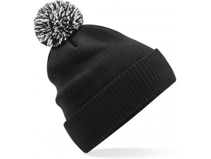 Beechfield | B450R Pletená čiapka "Recycled Snowstar®"_53.450R (Farba black/white, Veľkosť onesize)