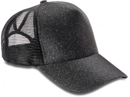 Result Headwear | RC090X 5 panelová trblietavá šiltovka "New York"_28.090X (Farba black, Veľkosť onesize)