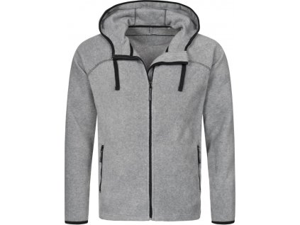 Stedman | Power Fleece Jacket Men Pánska fleecová bunda s kapucňou_05.504 (Farba grey heather, Veľkosť S)