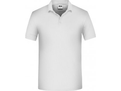 James & Nicholson | JN 874 Pánske pracovné polo z bio bavlny_02.0874 (Farba white, Veľkosť XS)