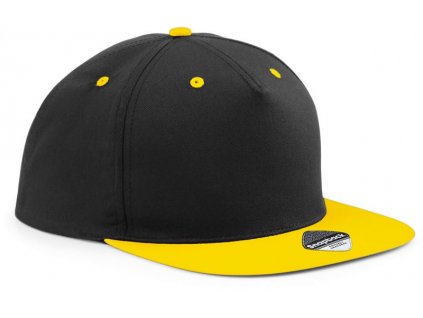 Beechfield | B610C 5 panelová Snapback kontrastná šiltovka_53.610C (Farba black/yellow, Veľkosť onesize)