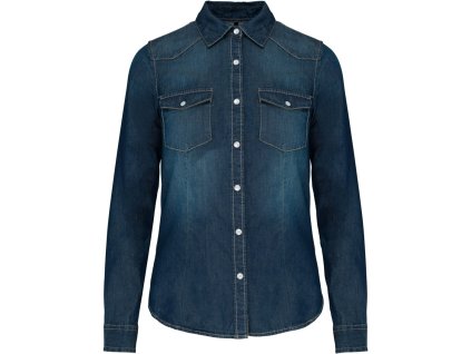 Kariban | K518 Denim blúzka s dlhým rukávom_20.K518 (Farba blue jean, Veľkosť XS)