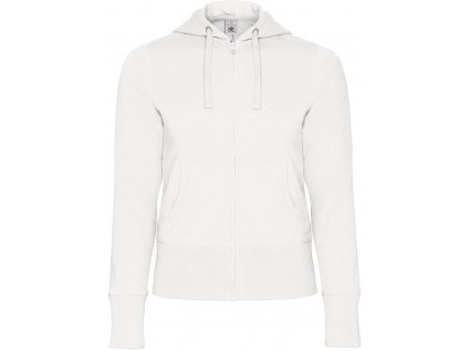 B&C | Hooded Full Zip /women Dámska mikina s kapucňou_01.0642 (Farba white, Veľkosť XS)