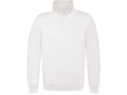 B&C | ID.004 80/20 Mikina s 1/4 zipsom_01.ID04 (Farba white, Veľkosť S)