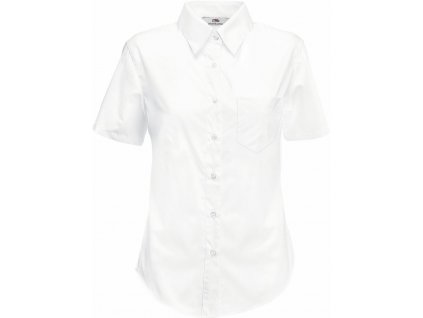 F.O.L. | Lady-Fit Poplin Shirt SSL Popelínová blúzka s krátkym rukávom_16.5014 (Farba white, Veľkosť XS)