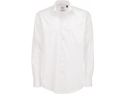 B&C | Smart LSL /men Košeľa zo zmiešaného popelínu s dlhým rukávom_01.0P61 (Farba white, Veľkosť S)