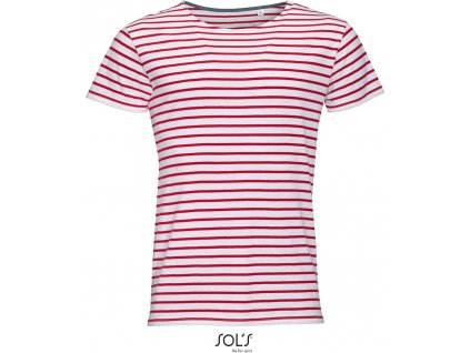 SOL'S | Miles Men Pánske pruhované tričko_25.1398 (Farba white/red, Veľkosť S)