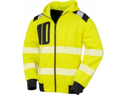 Result Recycled | R503X Bezpečnostná mikina s kapucňou_30.503X (Farba fluorescent yellow/black, Veľkosť S)