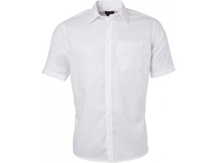 James & Nicholson | JN 684 Mikro keprová košeľa s krátkym rukávom_02.0684 (Farba white, Veľkosť S)