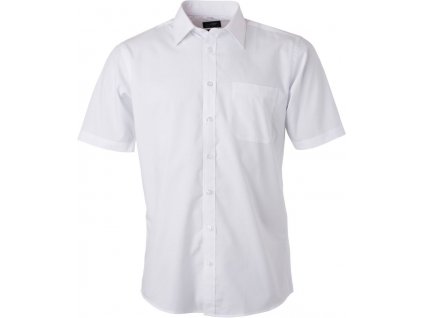 James & Nicholson | JN 680 Popelínová košeľa s krátkym rukávom_02.068 (Farba white, Veľkosť S)