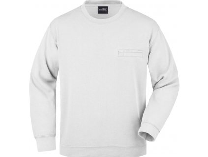 James & Nicholson | JN 924 Mikina s náprsným vreckom_02.0924 (Farba white, Veľkosť S)