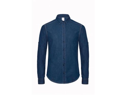 B&C | DNM Vision /men Denim keprová košeľa s dlhým rukávom_01.8589