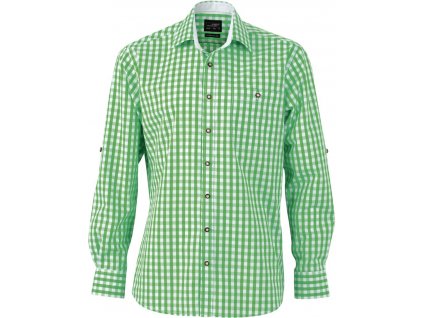 James & Nicholson | JN 638 Popelínová kockovaná košeľa v tradičnom vzhľade_02.0638 (Farba green/white, Veľkosť S)