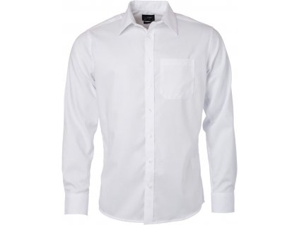 James & Nicholson | JN 682 Mikro keprová košeľa s dlhým rukávom_02.0682 (Farba white, Veľkosť S)