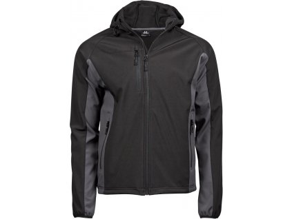 Tee Jays | 9514 Pánska 3-vrstvová softshellová bunda s kapucňou_18.9514 (Farba black/dark grey, Veľkosť M)