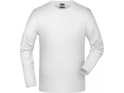 James & Nicholson | JN 56 Elastické tričko s dlhým rukávom_02.0056 (Farba white, Veľkosť S)