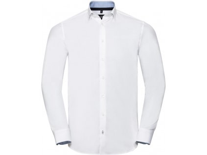 Russell | 966M Elastická košeľa "Ultimate" s dlhým rukávom_11.966M (Farba white/oxford blue/bright navy, Veľkosť S)