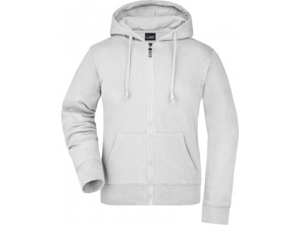 James & Nicholson | JN 53 Dámska mikina s kapucňou_02.0053 (Farba white, Veľkosť S)