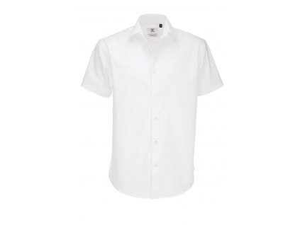 B&C | Black Tie SSL /men Popelínová elastická košeľa s krátkym rukávom_01.0P22 (Farba white, Veľkosť S)