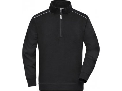 James & Nicholson | JN 895 Pracovná mikina s 1/2 zipsom - Solid_02.0895 (Farba black, Veľkosť XS)