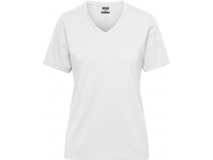 James & Nicholson | JN 1807 Dámske pracovné tričko z bio bavlny - Solid_02.1807 (Farba white, Veľkosť XS)