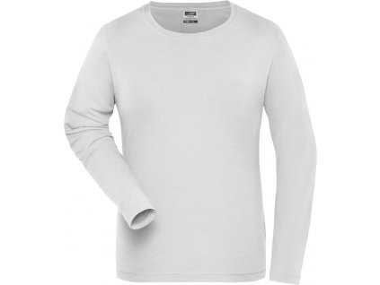 James & Nicholson | JN 1803 Dámske pracovné elast. tričko, dl. rukáv - Solid_02.1803 (Farba white, Veľkosť XS)
