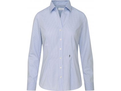 Seidensticker | Blouse Slim Popelínová blúzka s dlhým rukávom "Office"_78.0619 (Farba check light blue/white, Veľkosť 34)