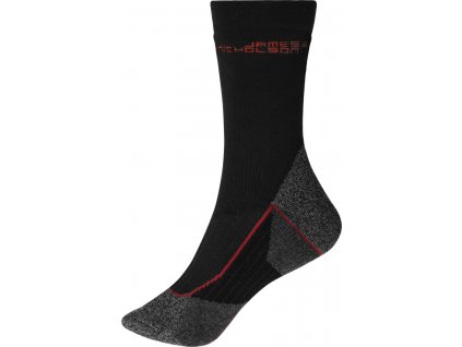 James & Nicholson | JN 213 Teplé pracovné ponožky_02.0213 (Farba black/red, Veľkosť 35-38)