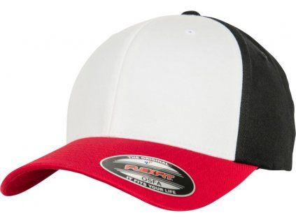 Flexfit | 6277T/6277TT 6 panelová vlnená česaná šiltovka Flexfit_55.277T (Farba red/white/black, Veľkosť S/M)