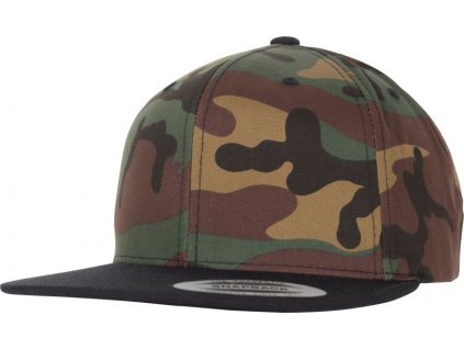 Flexfit | 6089CF/6089CV/6089TC 6 panelová Snapback šiltovka "Camo"_55.689C (Farba green camo/black, Veľkosť onesize)