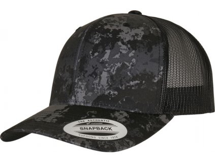 Flexfit | 6606VC 6 panelová Trucker šiltovka "Veil Camo"_55.06VC (Farba poseidon black, Veľkosť onesize)
