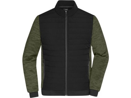 James & Nicholson | JN 1866 Pánska hybridná bunda_02.1866 (Farba black/olive melange, Veľkosť XS)