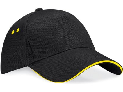 Beechfield | B15C 5 panelová sandwich šiltovka_53.015C (Farba black/yellow, Veľkosť onesize)