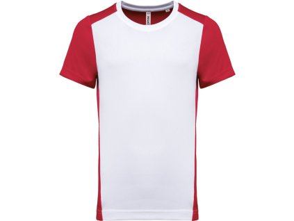 Kariban ProAct | PA 4014 Pánske kontrastné športové tričko_20.4014 (Farba white/red, Veľkosť S)