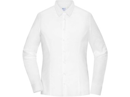 Daiber | JN 1371 Popelínová blúzka slim fit s dlhým rukávom_02.1371 (Farba white, Veľkosť XS)